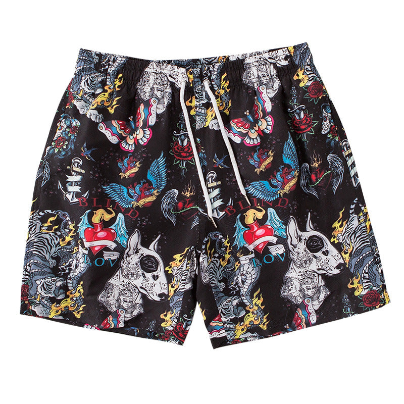 Wholesale Supply of Men's Beach Shorts, Quick-Drying, Suitable for Water, Large Size, Lined, Casual Shorts for Sanya Seaside Vacation