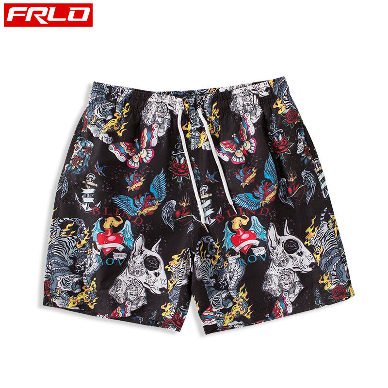 Wholesale Supply of Men's Beach Shorts, Quick-Drying, Suitable for Water, Large Size, Lined, Casual Shorts for Sanya Seaside Vacation