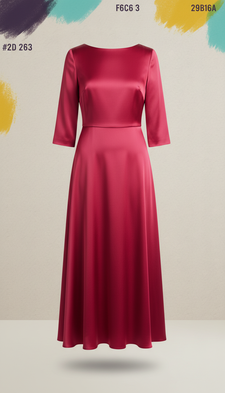 Robe midi en soie fluide