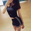 2024 summer women's new European and American style fashion Joker smooth elastic high waist sports shorts women's factory direct sales