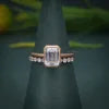 Top Trending Emerald IGI Certified VVS Lab Grown Diamond Bridal Set With 14k Gold Eternity Wedding Band For Women At Low Price