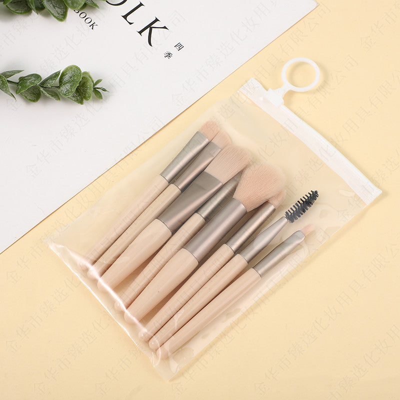 Morandi 8-Piece Beginner Makeup Brush Set Beauty Tools Portable Brushes for Beginners Eyeshadow Brush Loose Powder Setting Brush
