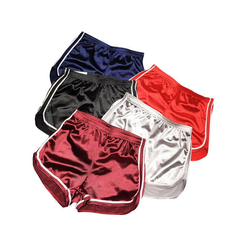 2024 summer women's new European and American style fashion Joker smooth elastic high waist sports shorts women's factory direct sales