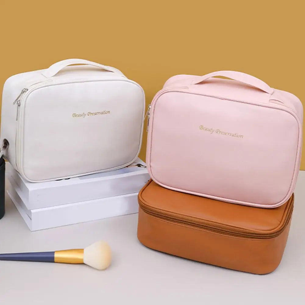 Women's Cosmetic Bag Makeup Bag Double Layer Large Capacity Luxury Cosmetics Organizer Travel Essentials Women's Cosmetic Bag