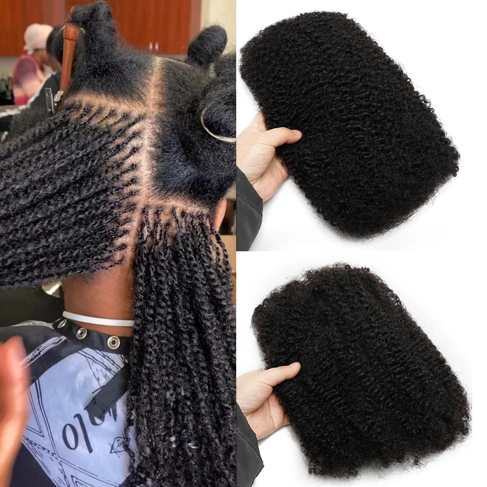 Loose Afro Kinky Curly human hair Extensions for braids, dreadlock, Hook microphone braid 50 g/pack women