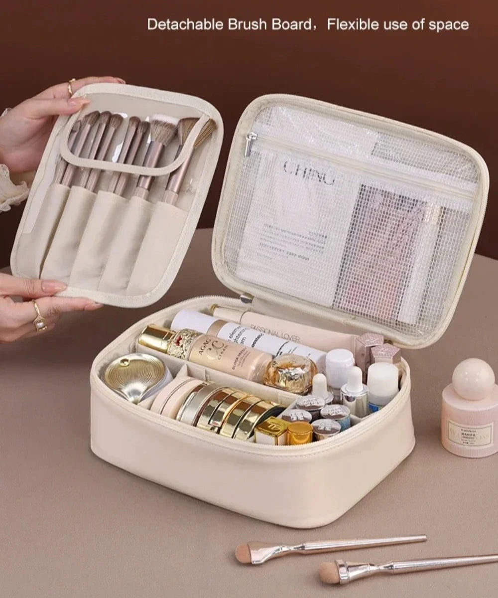 Double Layer Large Capacity Women's Cosmetic Bag Luxury Makeup Bag Cosmetics Organizer Travel Essentials Women's Cosmetic Bag