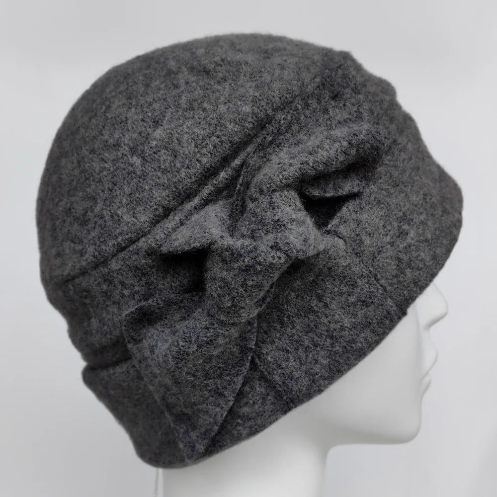 Women 100% Wool Hat Middle-aged Mom Hats Hot Selling Soft Floral Wool Hats for Mom Fedoras Basin Hats