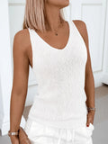 Women'S Spring/Summer Style, V-Neck, Casual, Versatile, Simple, Niche Fashion, Street Style, Solid Color, Knitted Sweater Vest.