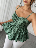 Elegant Floral Print Camisole Top, Women Summer Sleeveless Top for Beach Vacation Dating Shopping Daily Wear