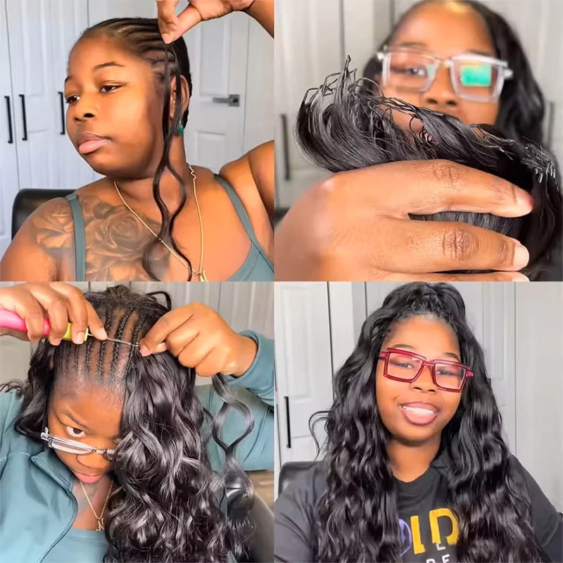 12A Knotless Pre Separated Body Wave Feather Crochet Human Hair Real Hair Extensions For Braiding Twist Feather Line For Women