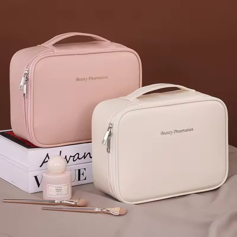 Double Layer Large Capacity Women's Cosmetic Bag Luxury Makeup Bag Cosmetics Organizer Travel Essentials Women's Cosmetic Bag