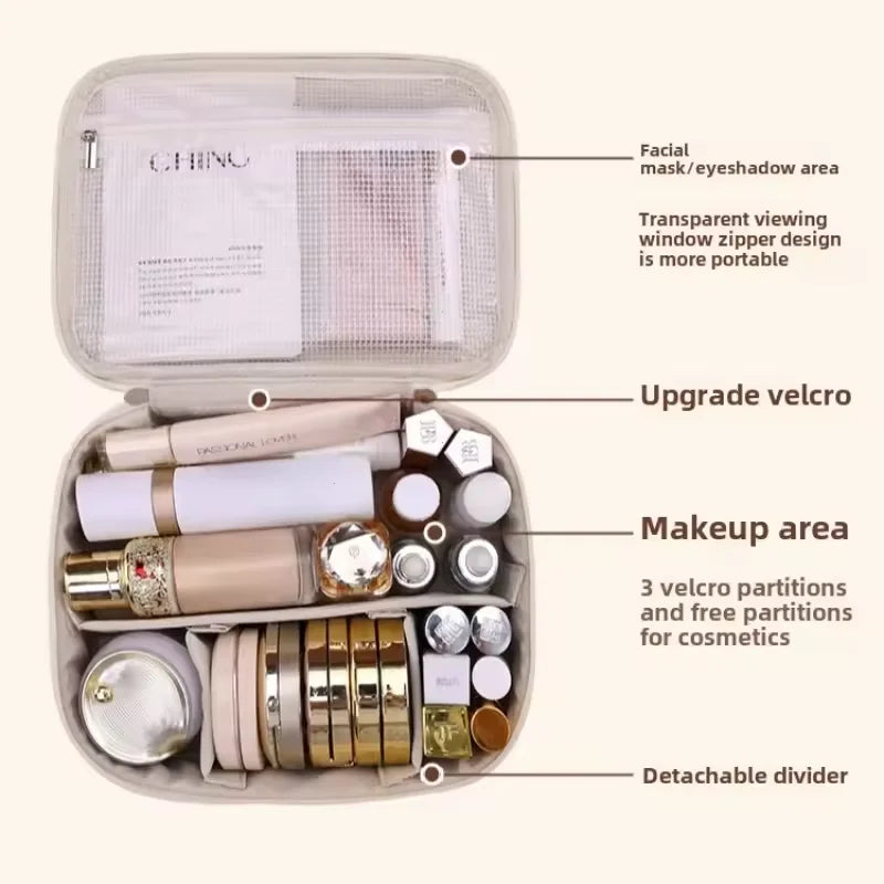 Double Layer Large Capacity Women's Cosmetic Bag Luxury Makeup Bag Cosmetics Organizer Travel Essentials Women's Cosmetic Bag
