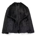 HH Women Fashion Faux Fur Jacket Vintage Turn-Down Collar Long Sleeve Coat Autumn Winter Woman Elegant Streetwear