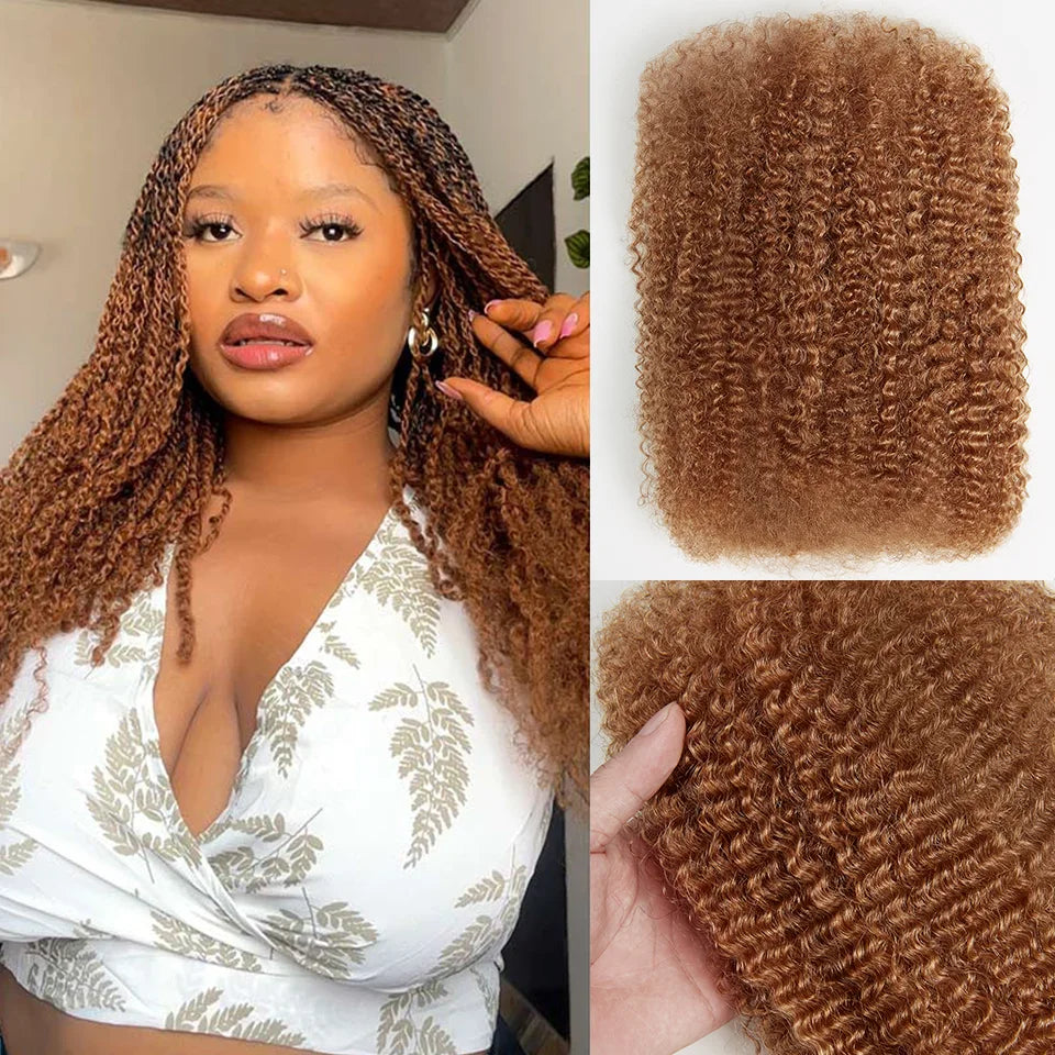 Loose Afro Kinky Curly human hair Extensions for braids, dreadlock, Hook microphone braid 50 g/pack women