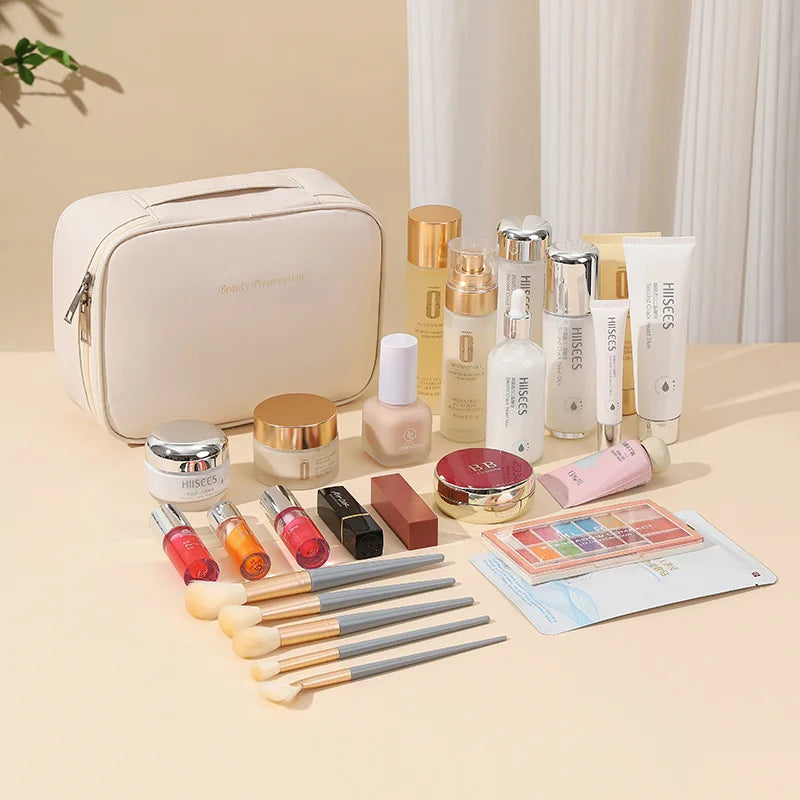Large Capacity Women's Cosmetic Bag Makeup Bag Double Layer Luxury Cosmetics Organizer Travel Essentials Women's Cosmetic Bag