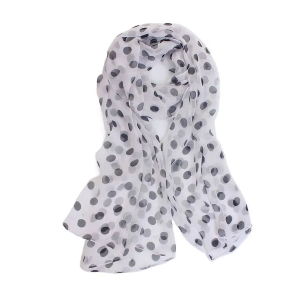Polka Dot Scarf Ladies Women's Scarf Chiffon Scarf Soft Head Wraps Women's Lady Summer Sunscreen Air Conditioner Shawl