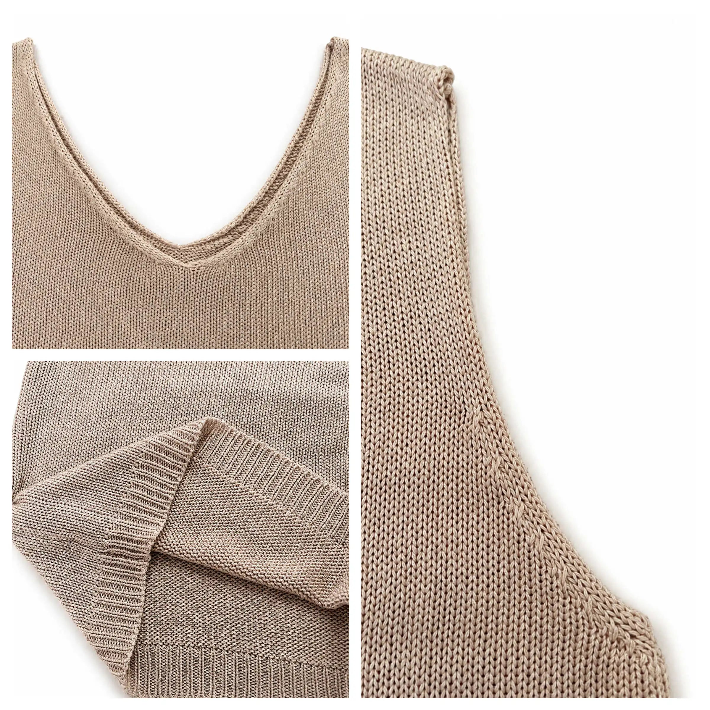 Women'S Spring/Summer Style, V-Neck, Casual, Versatile, Simple, Niche Fashion, Street Style, Solid Color, Knitted Sweater Vest.