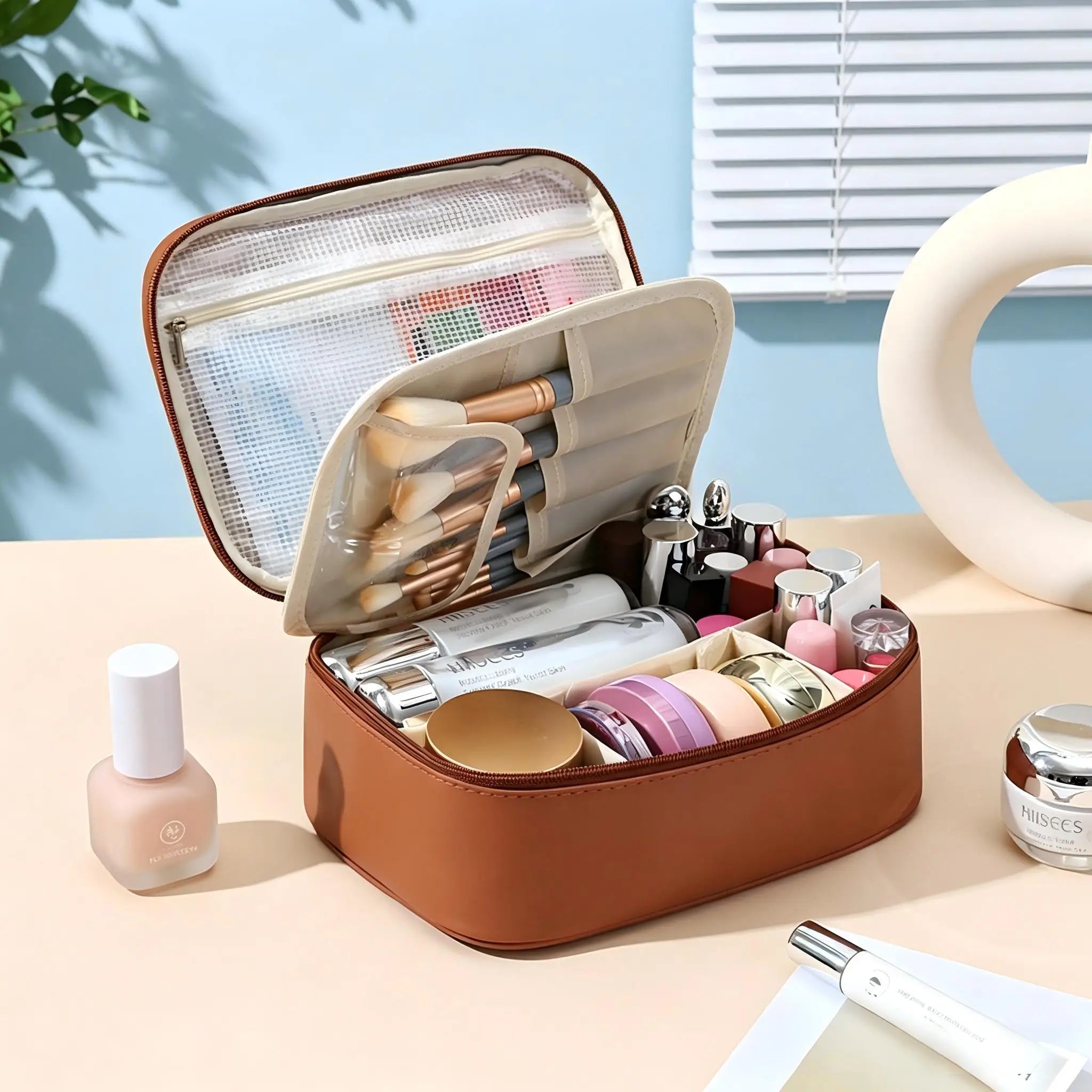 Luxury Large Capacity Women Cosmetic Bag Portable Travel Makeup Organizer Waterproof Toiletry Storage Bag For Trip Vacation
