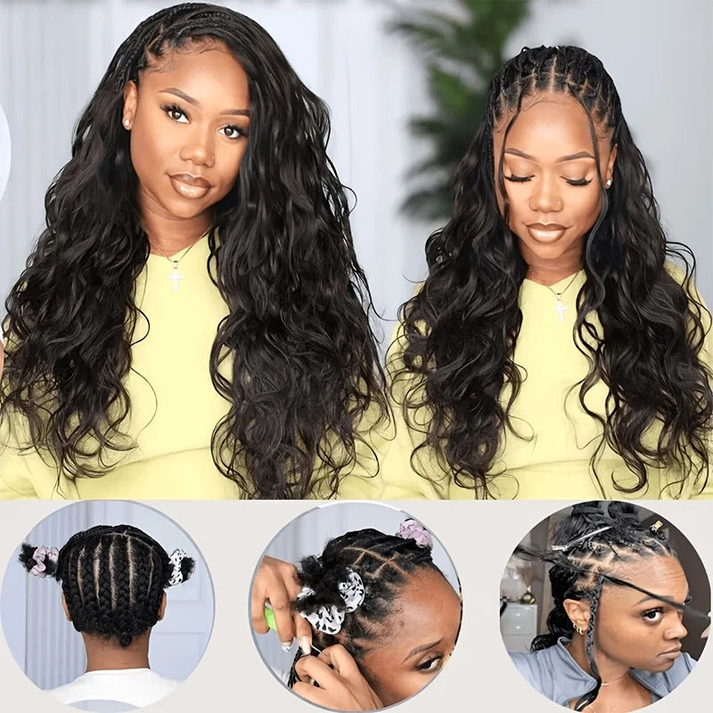 12A Knotless Pre Separated Body Wave Feather Crochet Human Hair Real Hair Extensions For Braiding Twist Feather Line For Women